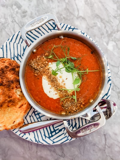Creole Style Tomato Soup With Goat's Cheese Dumplings