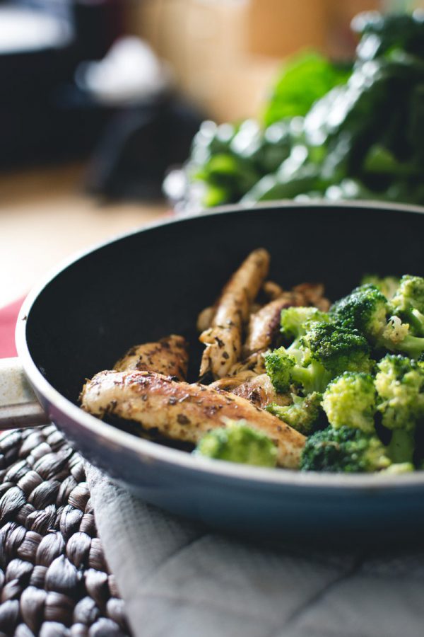 Steamed Chicken & Ham With Broccoli Spears
