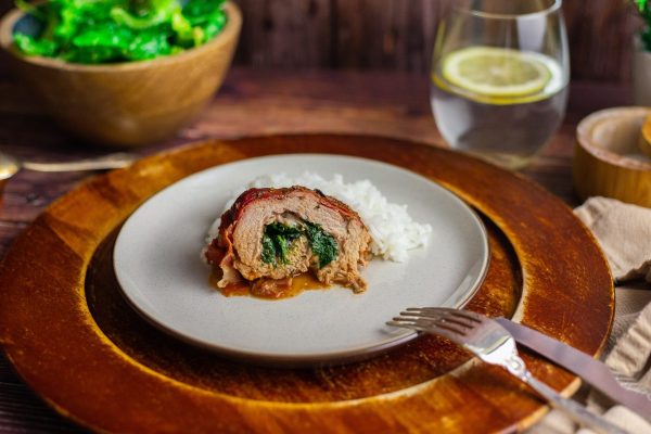 Spinach-stuffed Turkey Rolls -- Dinner Menu
